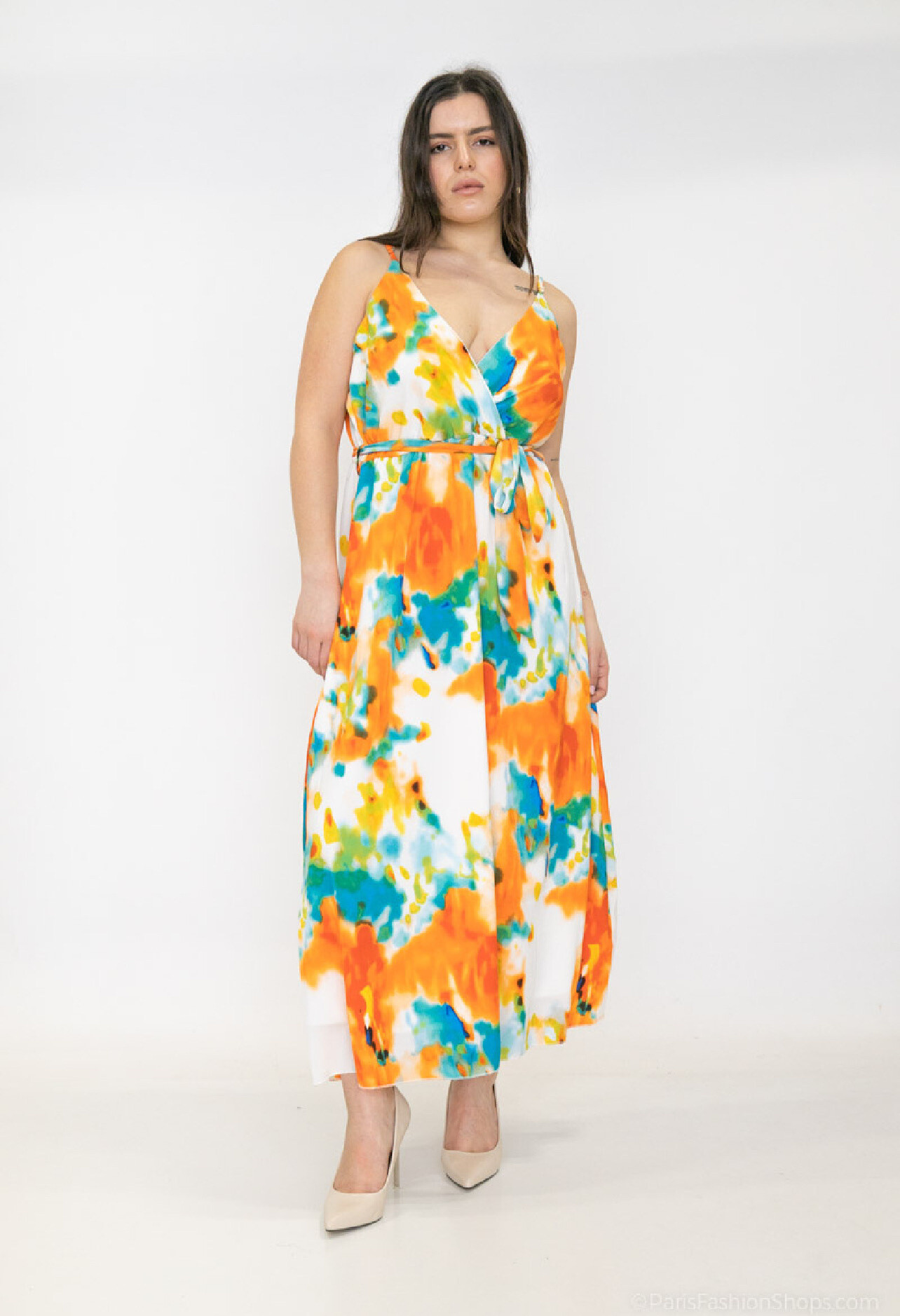 Grossiste Lilie Plus - robe longue en imprime double taille lxl xlxxl