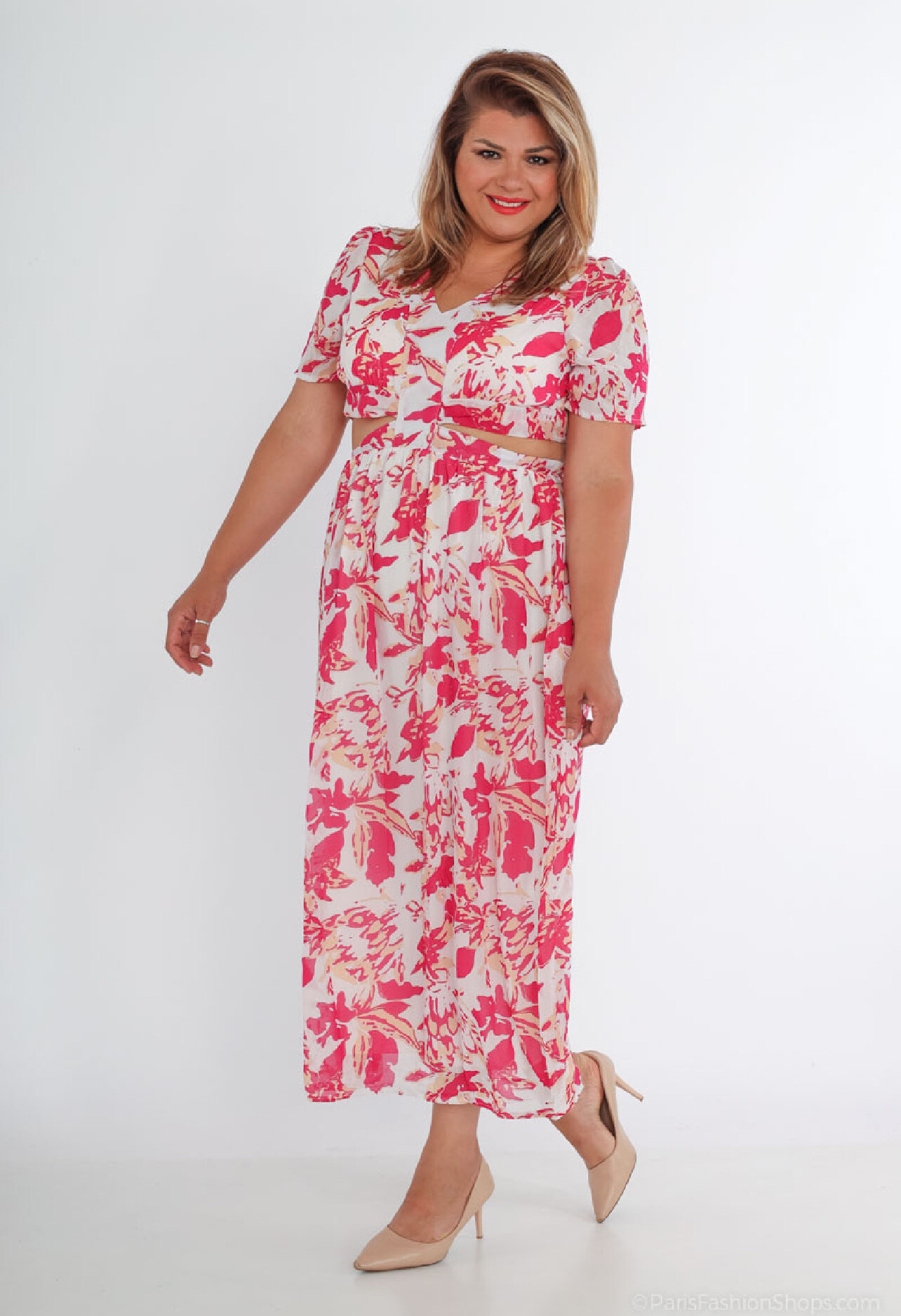Wholesaler Lilie Plus - Plus Size Printed Maxi Dress