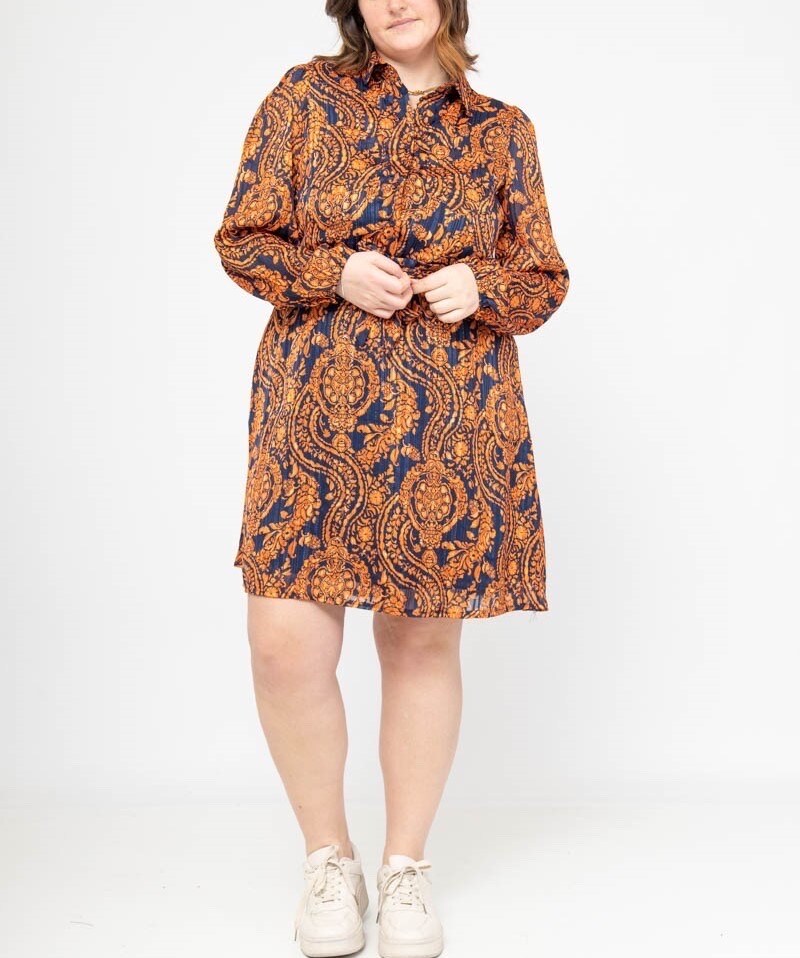 Grossiste Lilie Plus - Robe courte avec imprime taille plus lxl xlxxl