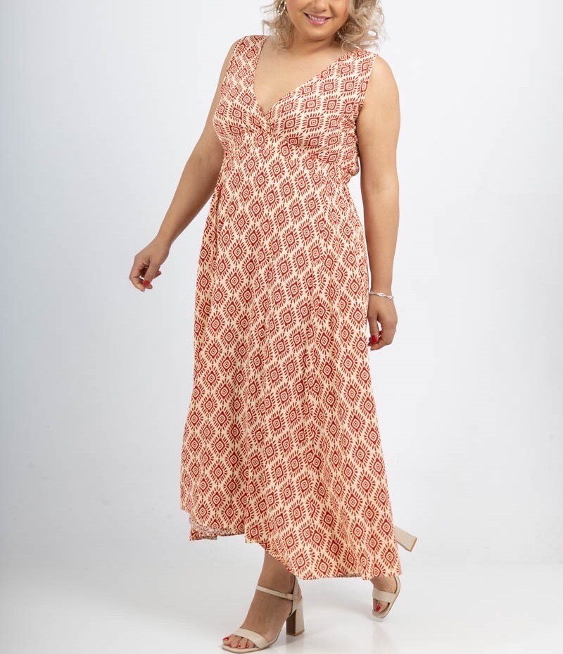Großhändler Lilie Plus - langes Kleid mit Print in Übergröße LXL XLXXL