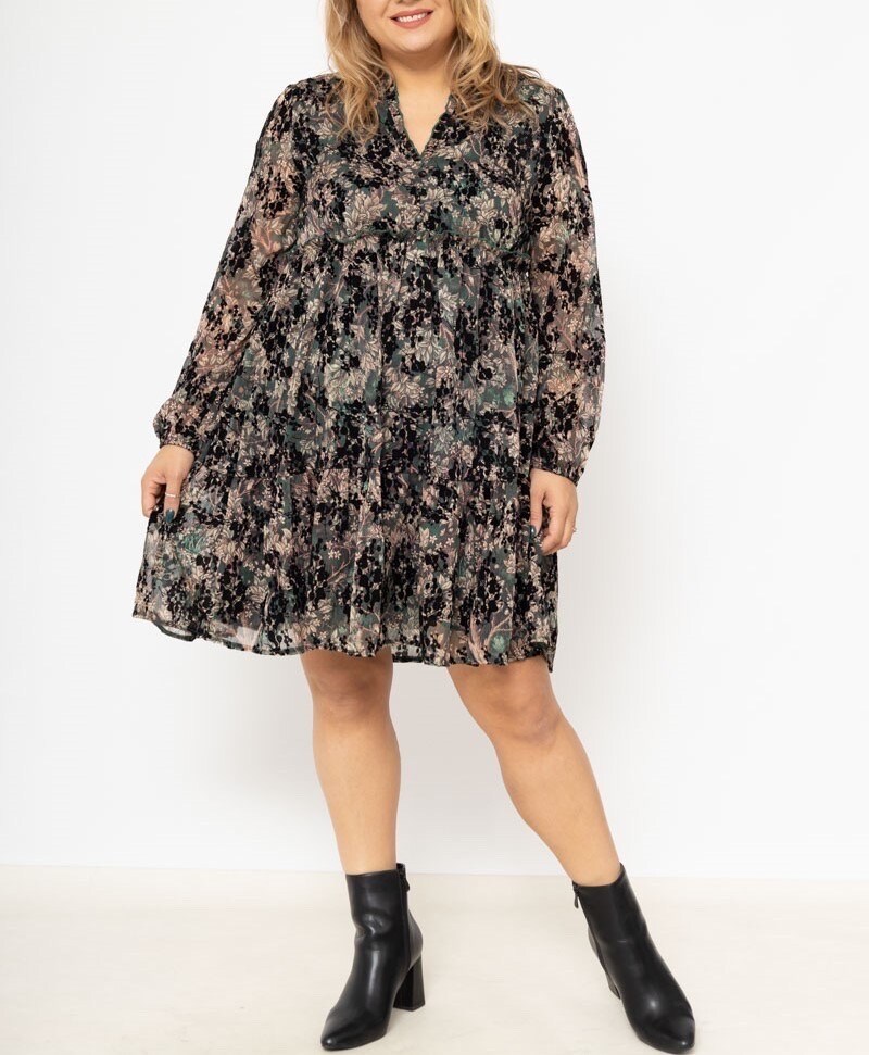 Grossiste Lilie Plus - Robe courte avec imprimé taille plus LXL XLXXL