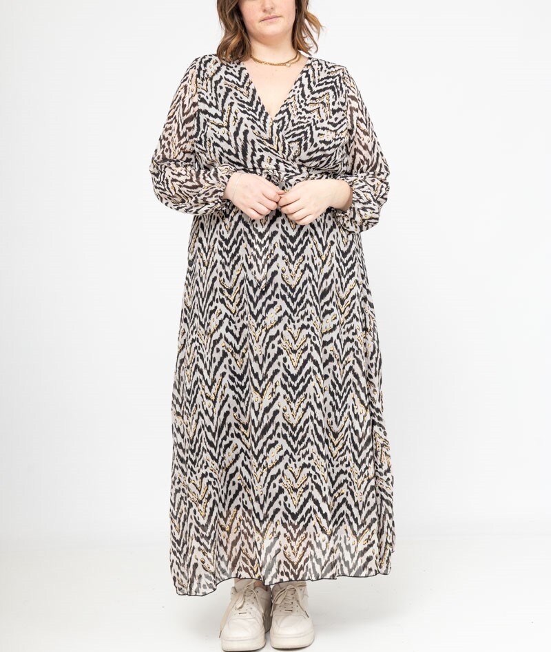Grossiste Lilie Plus - Robe longue avec imprime taille plus lxl xlxxl