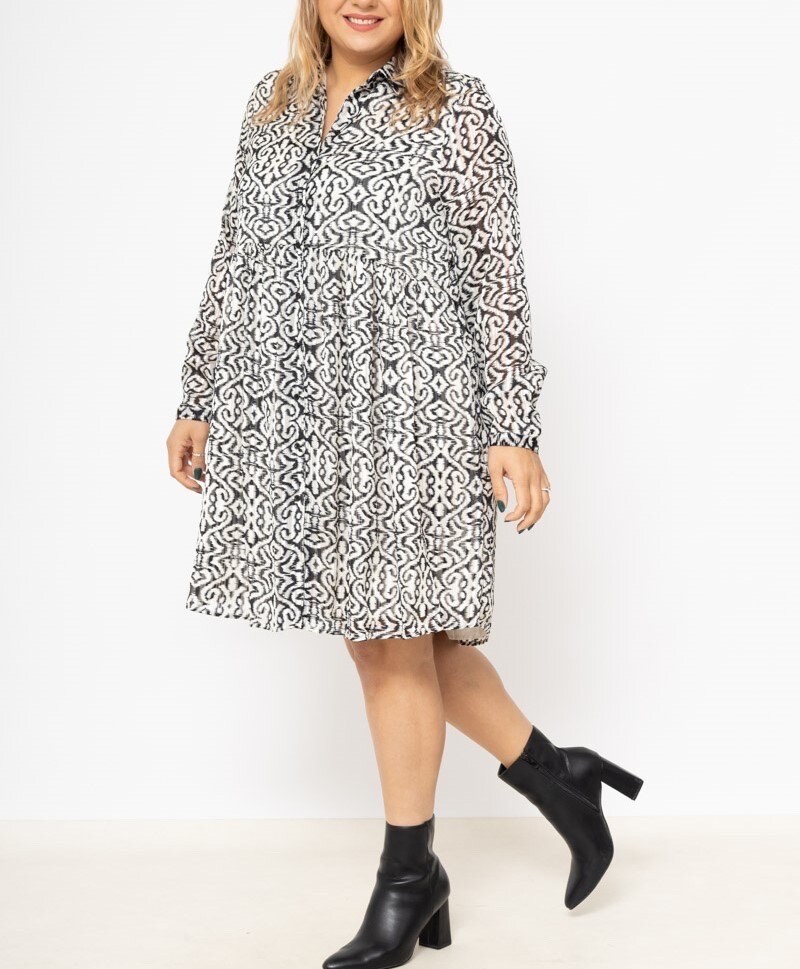 Grossiste Lilie Plus - Robe courte avec imprimé taille plus LXL XLXXL