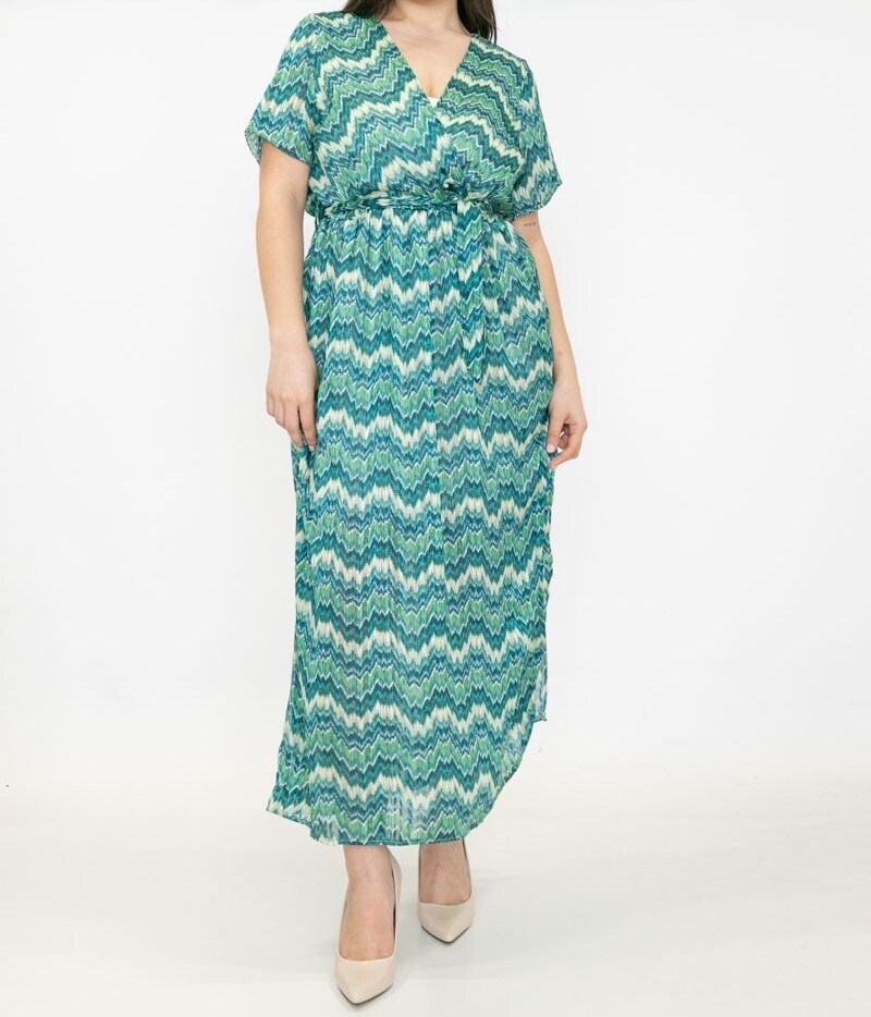 Großhändler Lilie Plus - langes Kleid mit Druck in Übergröße LXL XLXXL
