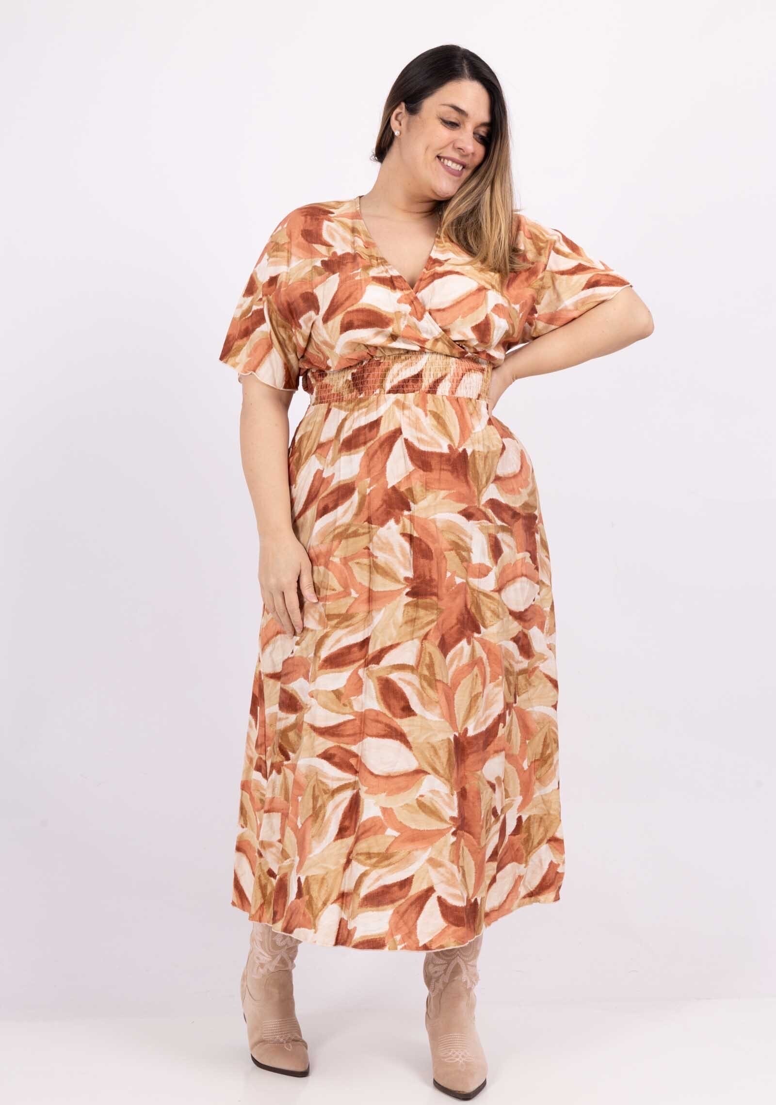 Mayorista Lilie Plus - Vestido largo con estampado talla grande LXL XLXXL