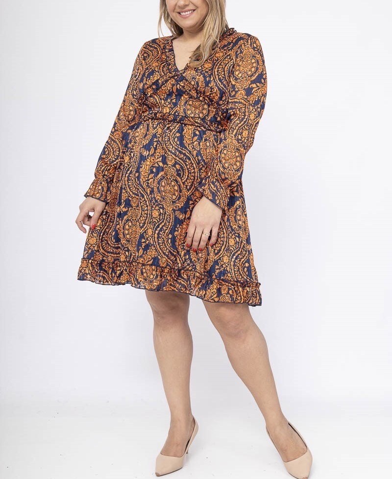 Grossiste Lilie Plus - Robe courte avec imprimé taille plus LXL XLXXL