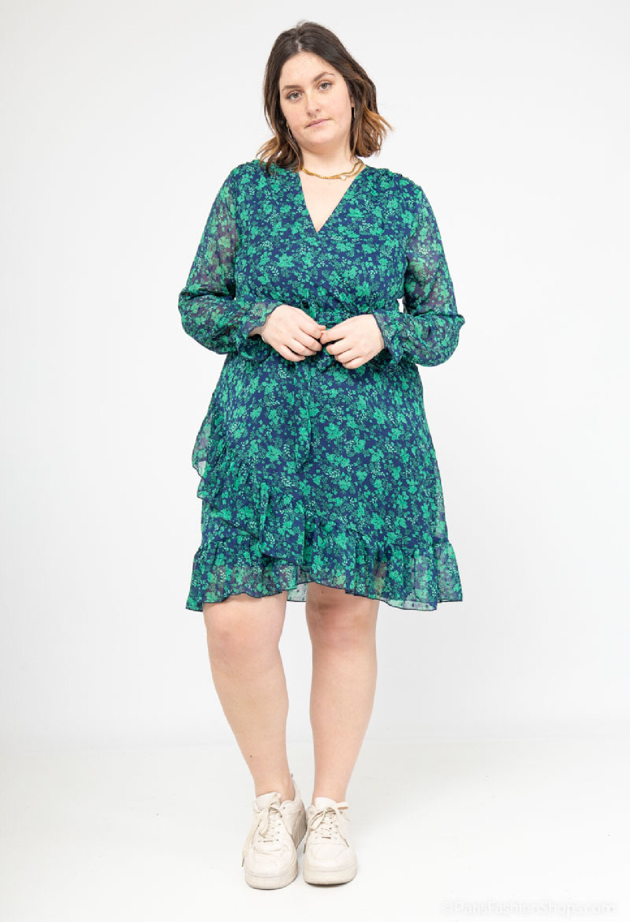 Wholesaler Lilie Plus - Plus size printed short dress