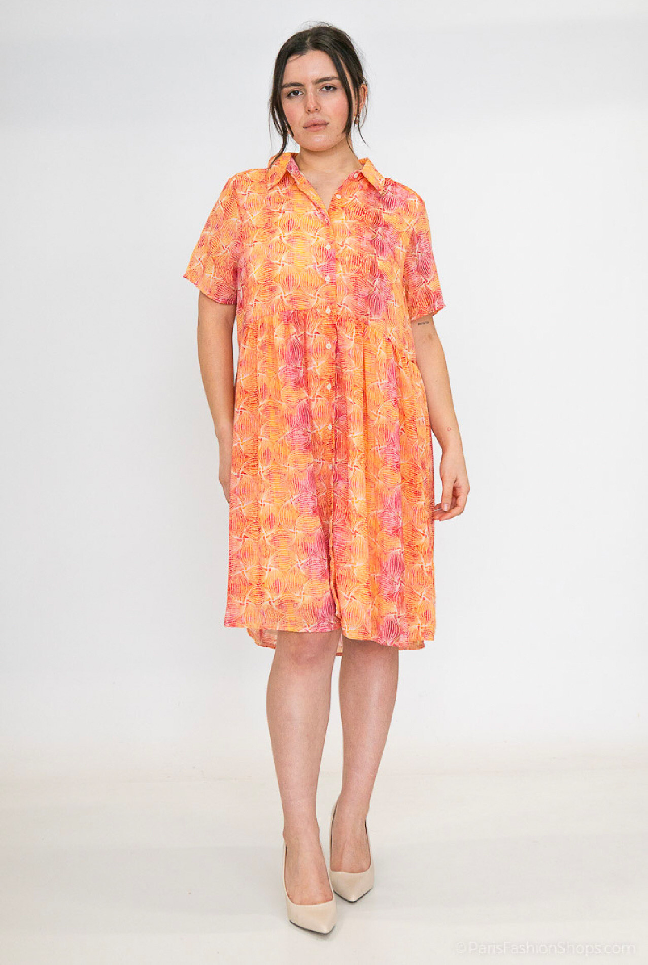 Wholesaler Lilie Plus - Plus Size Abstract Floral Mini Dress