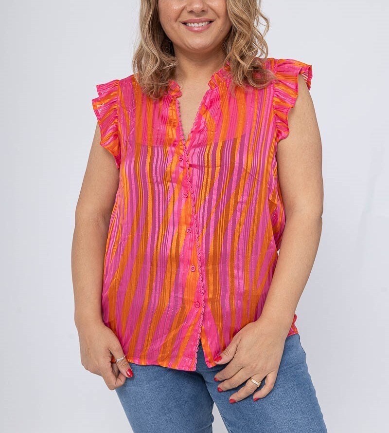 Großhändler Lilie Plus - Bluse mit Druck in Übergröße LXL XLXXL