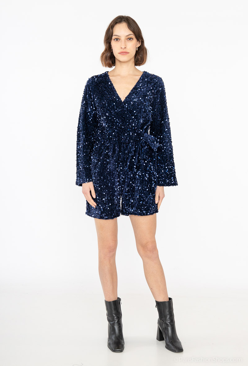 Großhändler Lilie Rose - Kurze Jumpsuits mit Pailletten