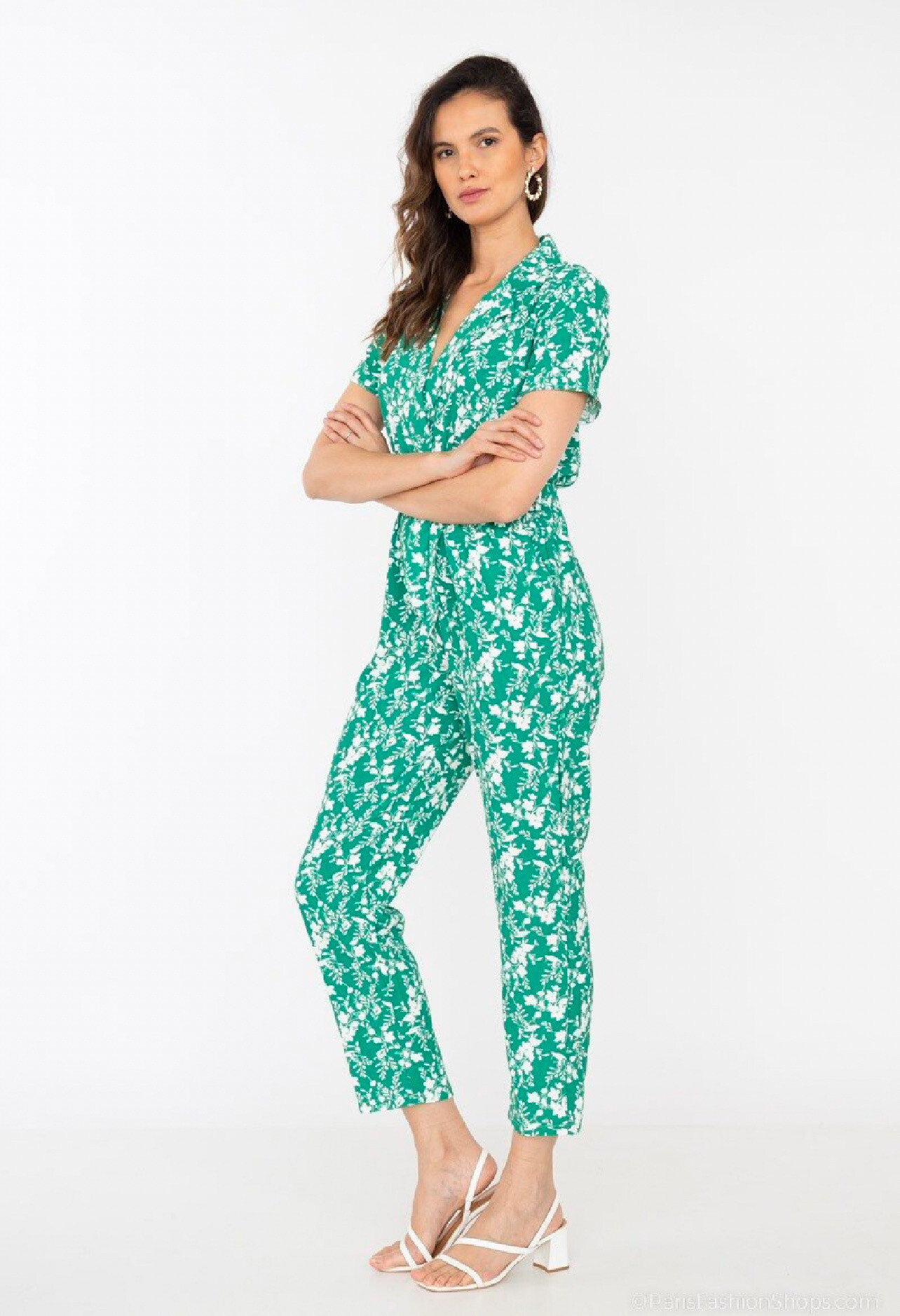Großhändler Lilie Rose - Wickeloverall mit Blumendruck