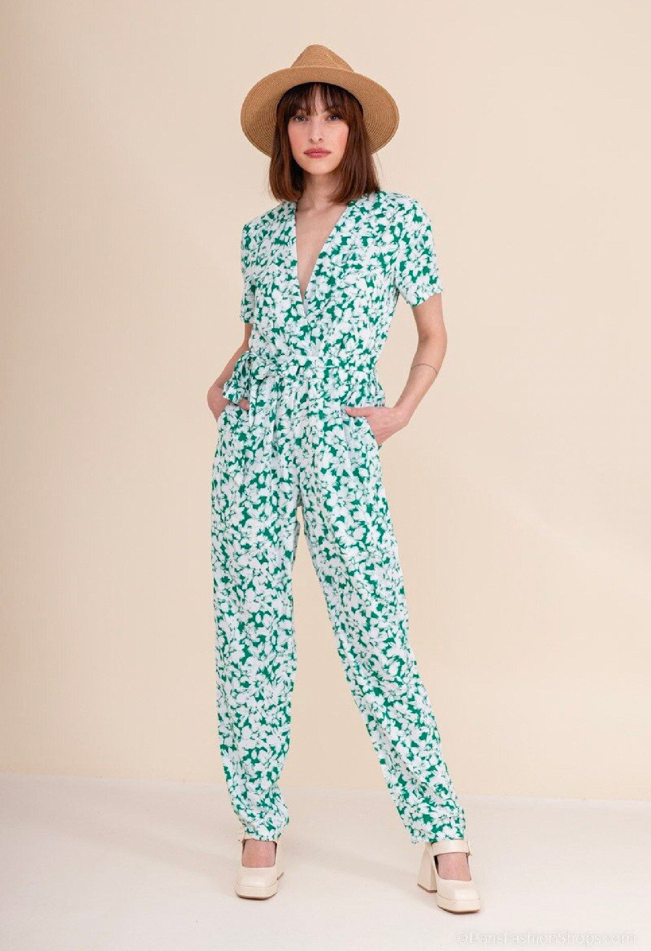 Großhändler Lilie Rose - Wickeloverall mit Blumenmuster