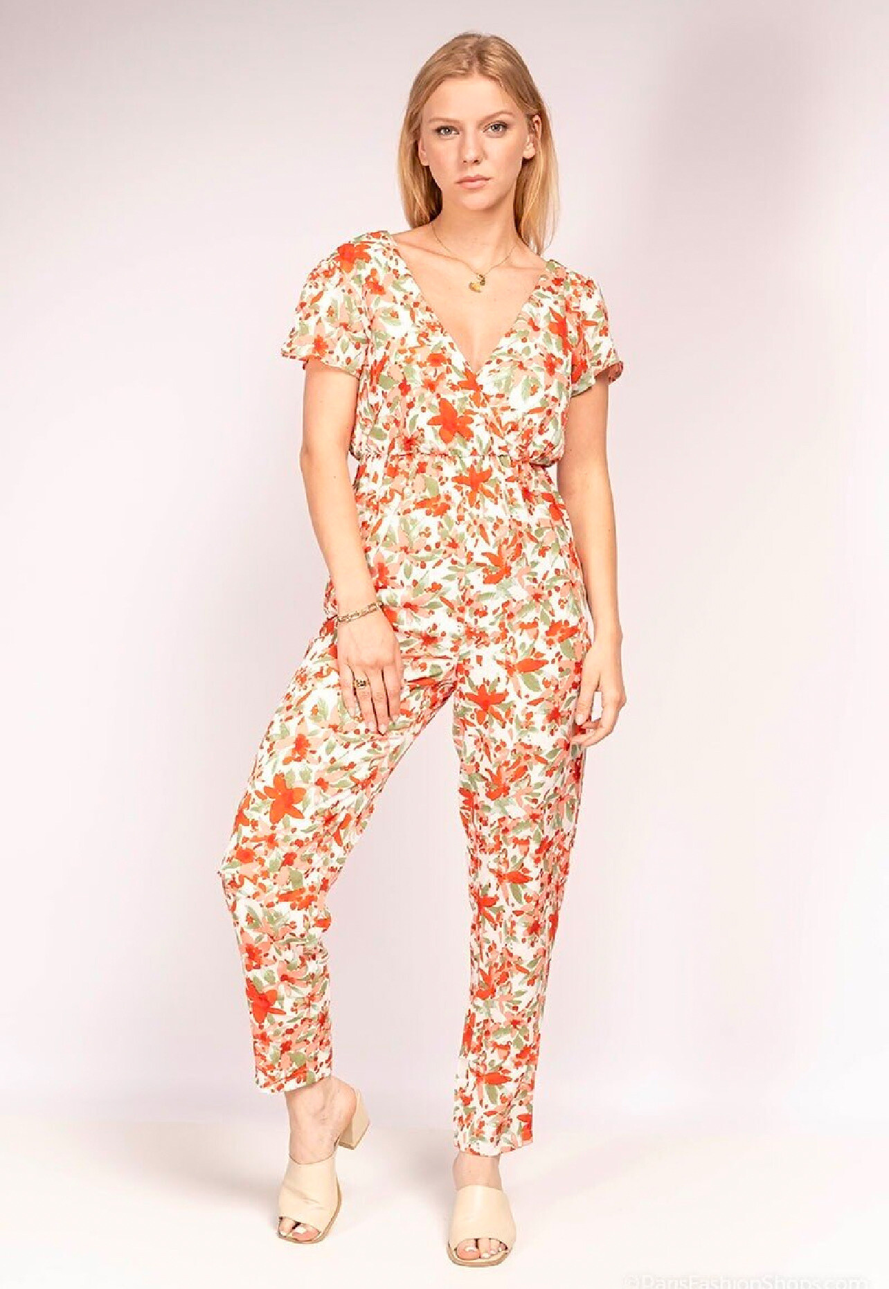 Großhändler Lilie Rose - Wickeloverall mit Blumendruck