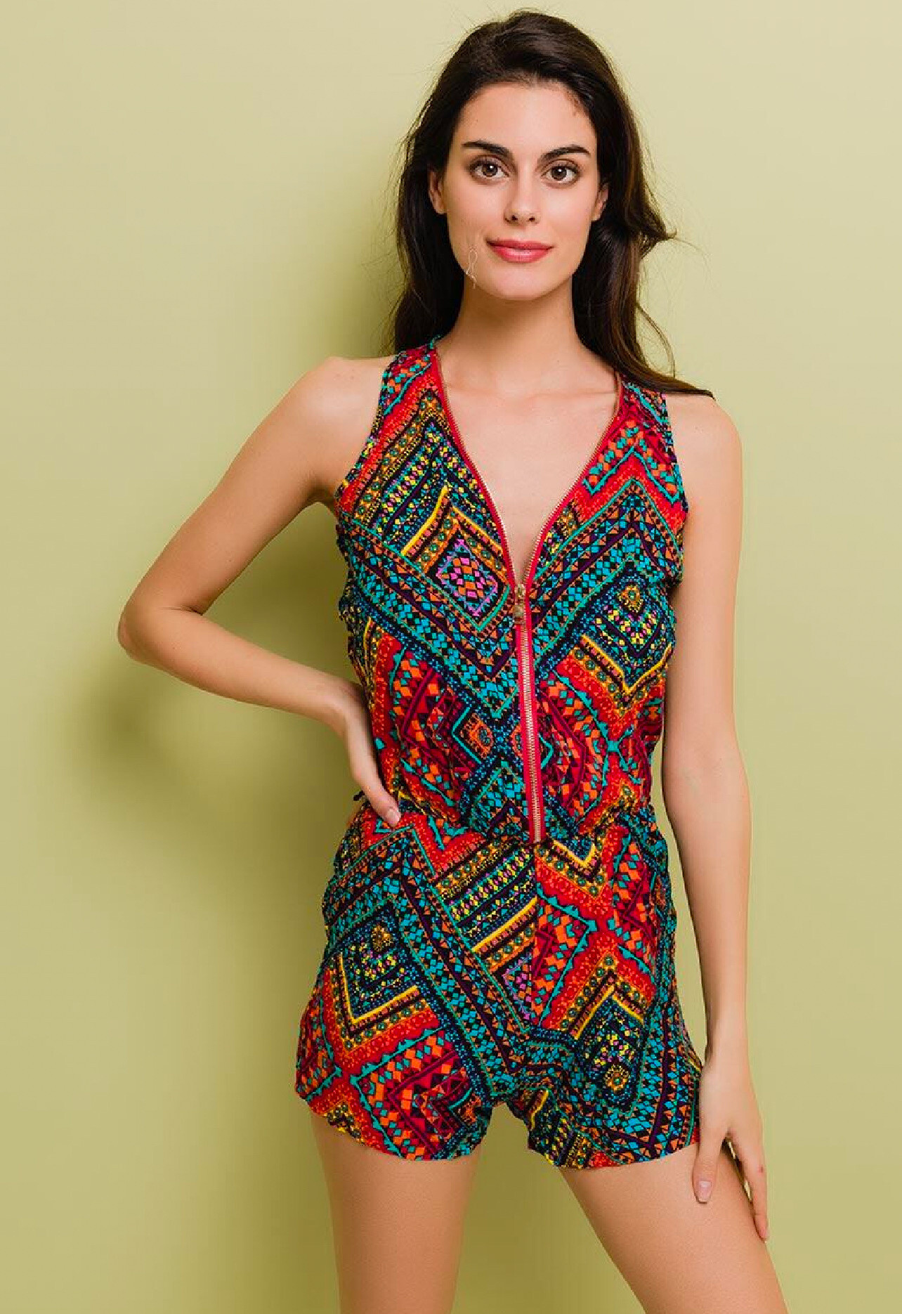Großhändler Lilie Rose - Gemusterter Playsuit