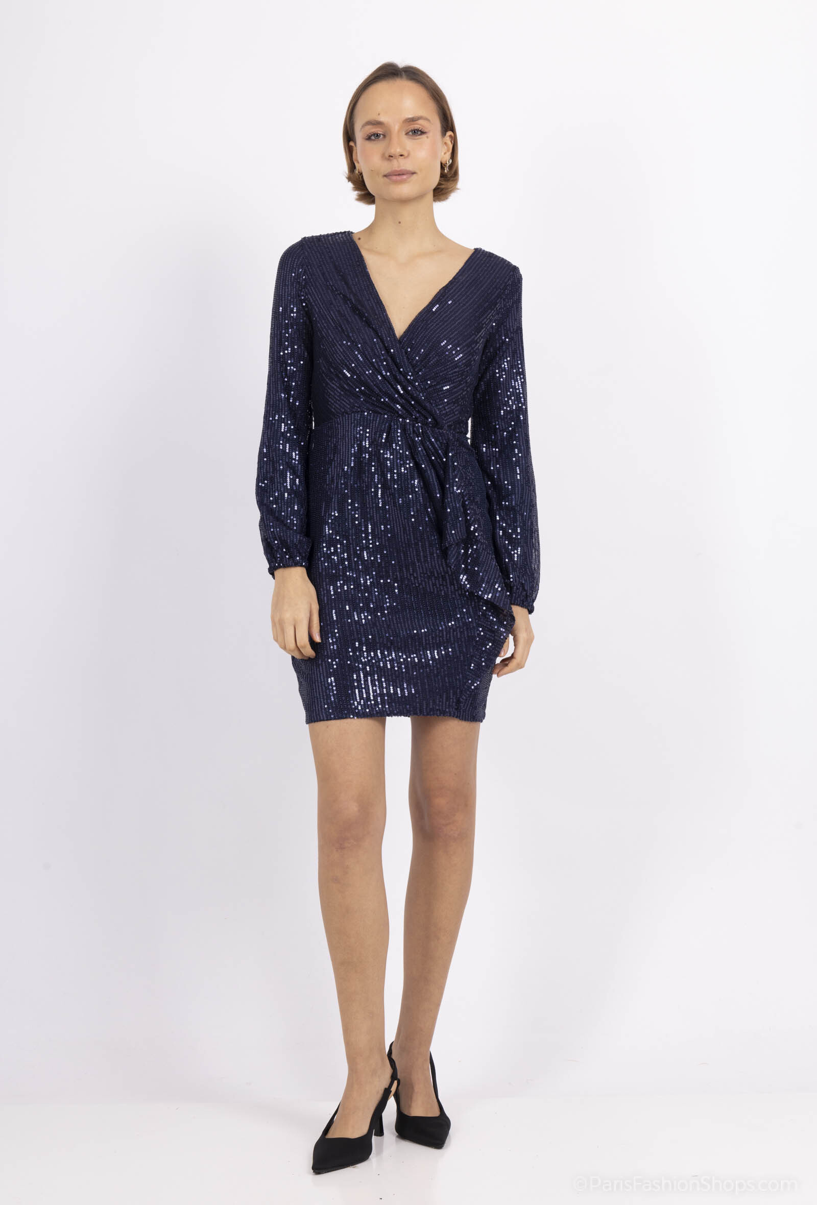 Wholesaler Lilie Rose - Sequined wrap dress