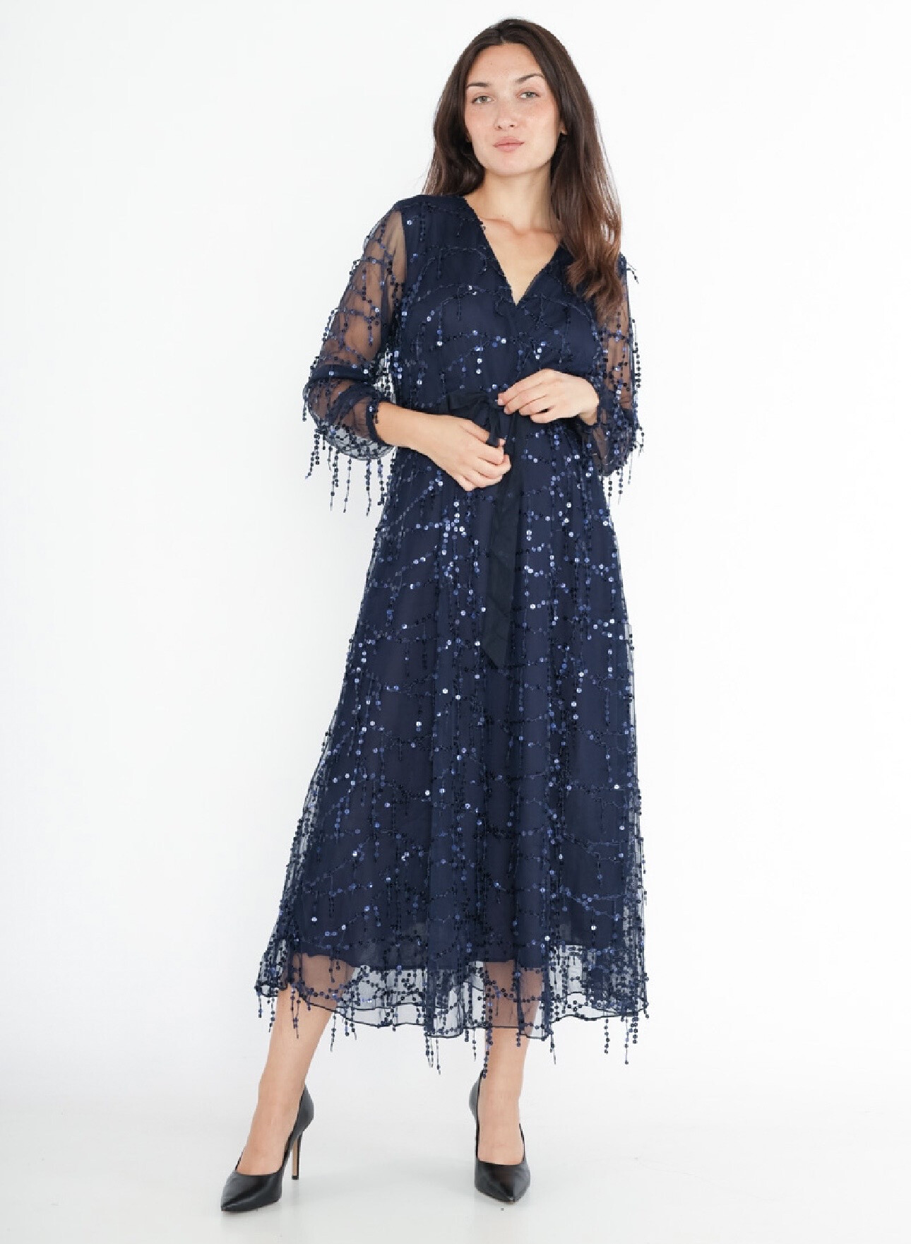 Wholesaler Lilie Rose - sequin wrap dress