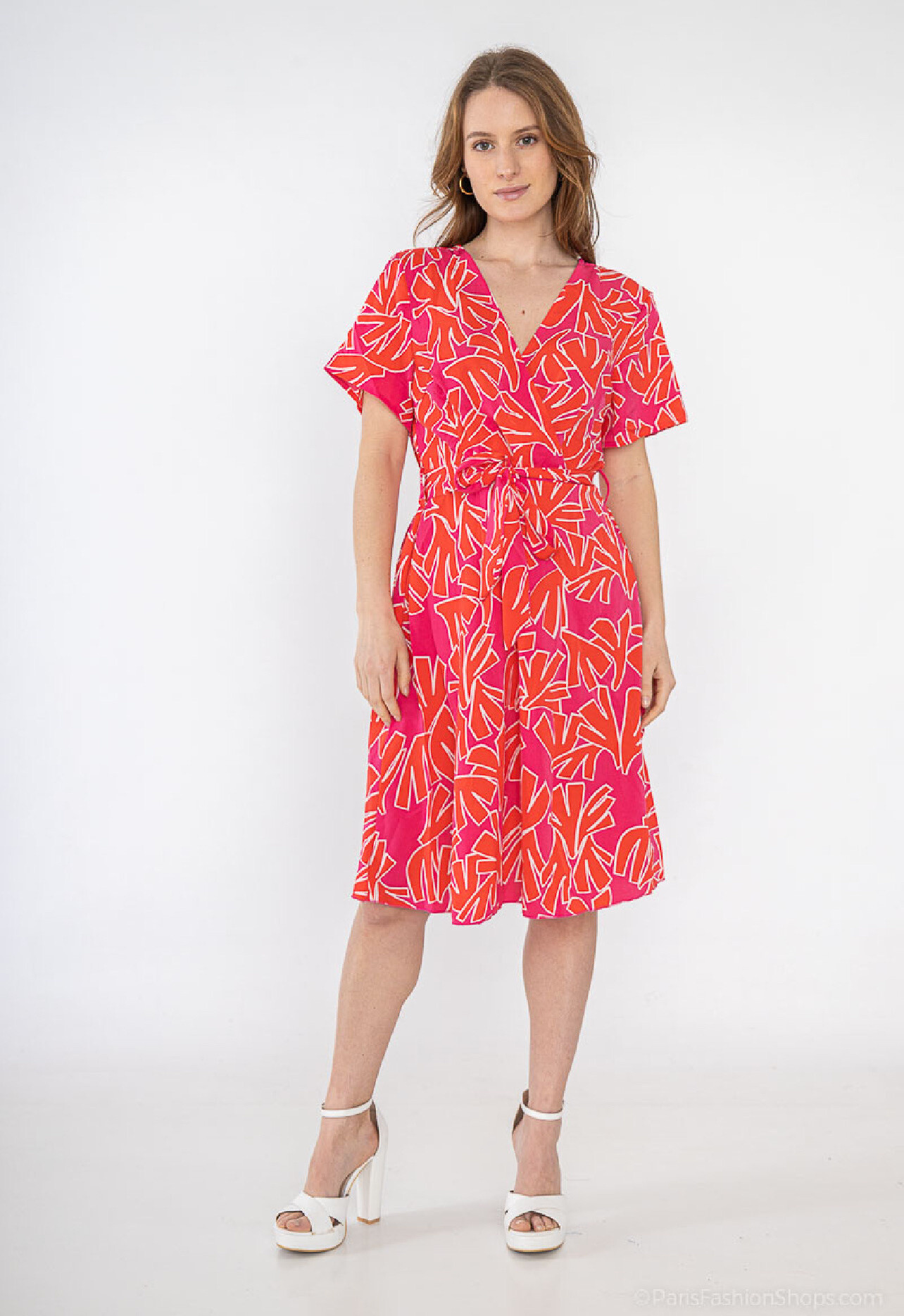 Großhändler Lilie Rose - kurzes bedrucktes Kleid