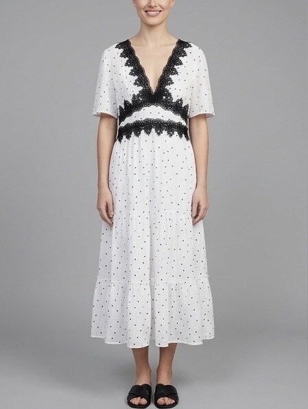 Mayorista Lilie Rose - Vestido largo de lunares