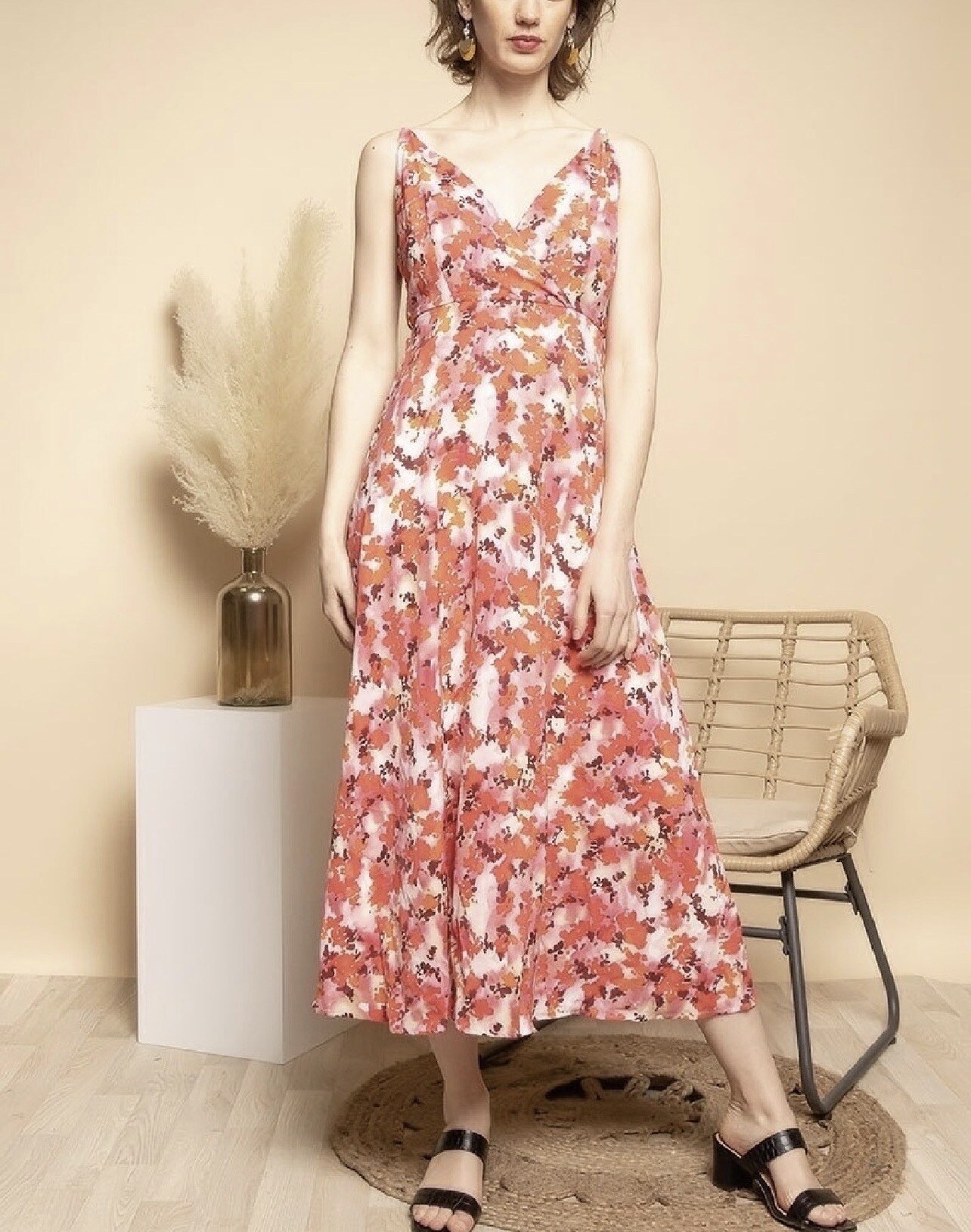 Mayorista Lilie Rose - Vestido largo con estampado
