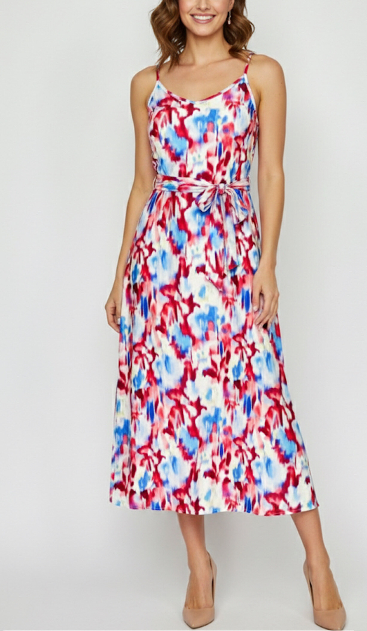 Long spring dress, cotton and linen, perfect for sunny days, made in China.