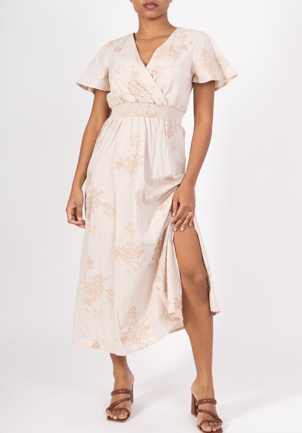 Grossista Lilie Rose - abito lungo bohemien in beige