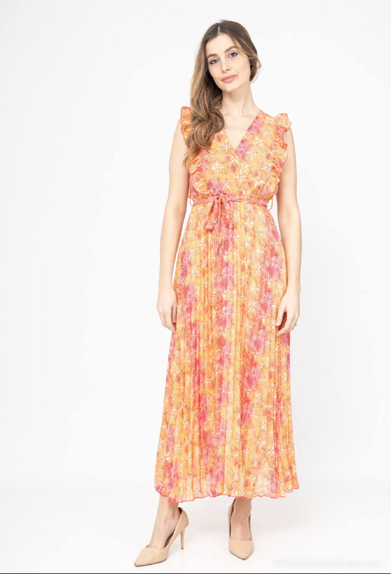 Großhändler Lilie Rose - Maxikleid mit abstraktem Print