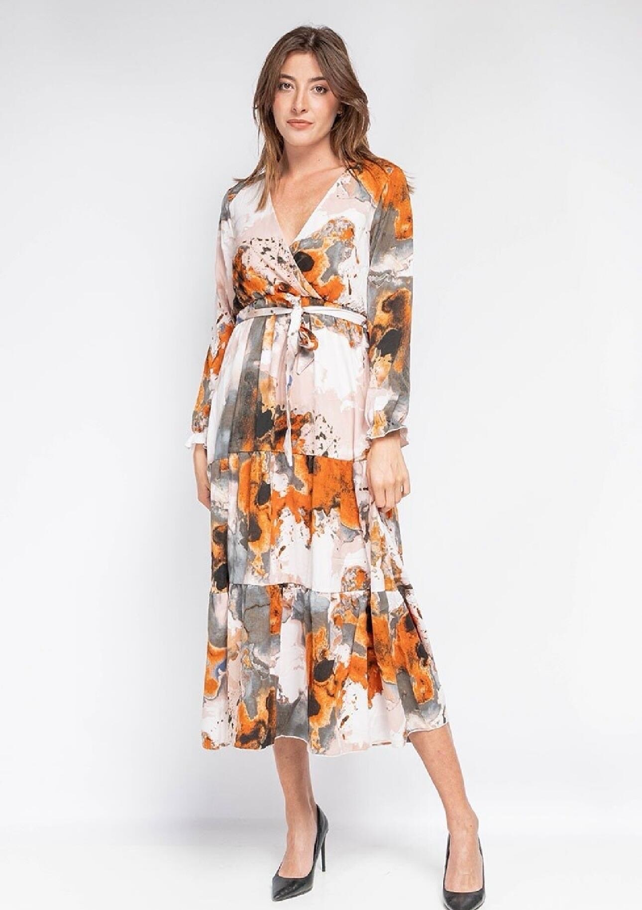 Großhändler Lilie Rose - Langes Kleid mit Druck