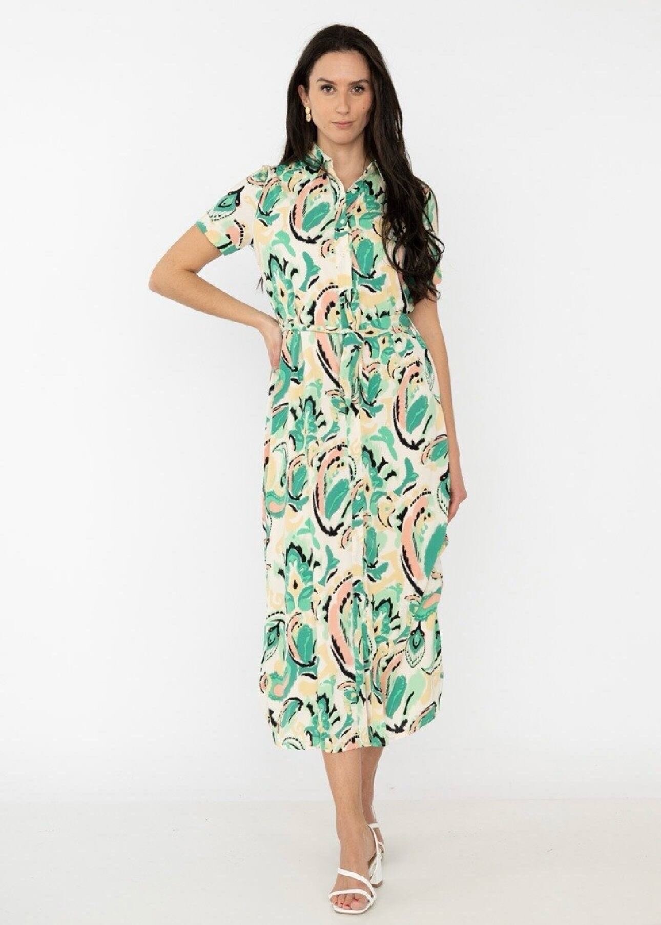 Großhändler Lilie Rose - Langes Kleid mit Print