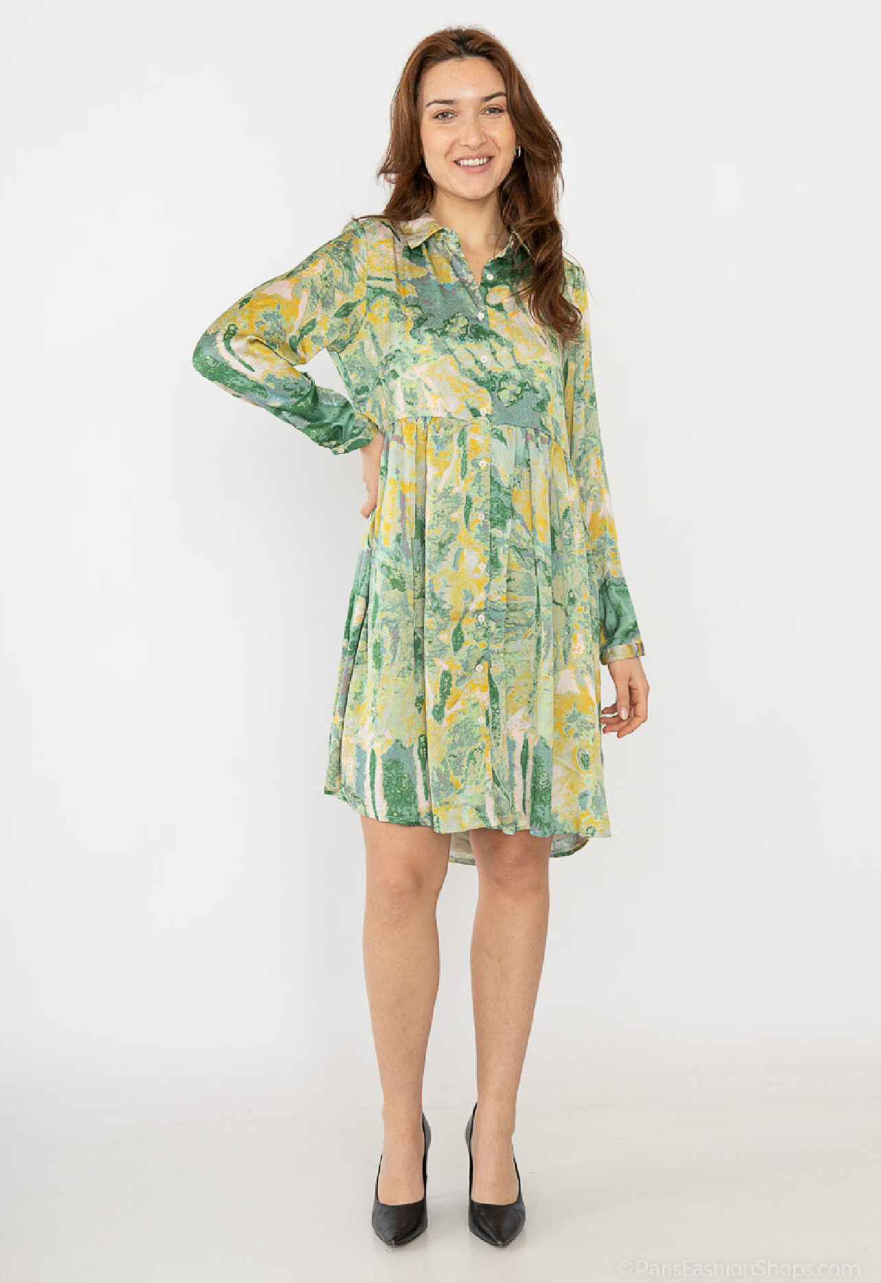 Großhändler Lilie Rose - Kurzes bedrucktes Kleid
