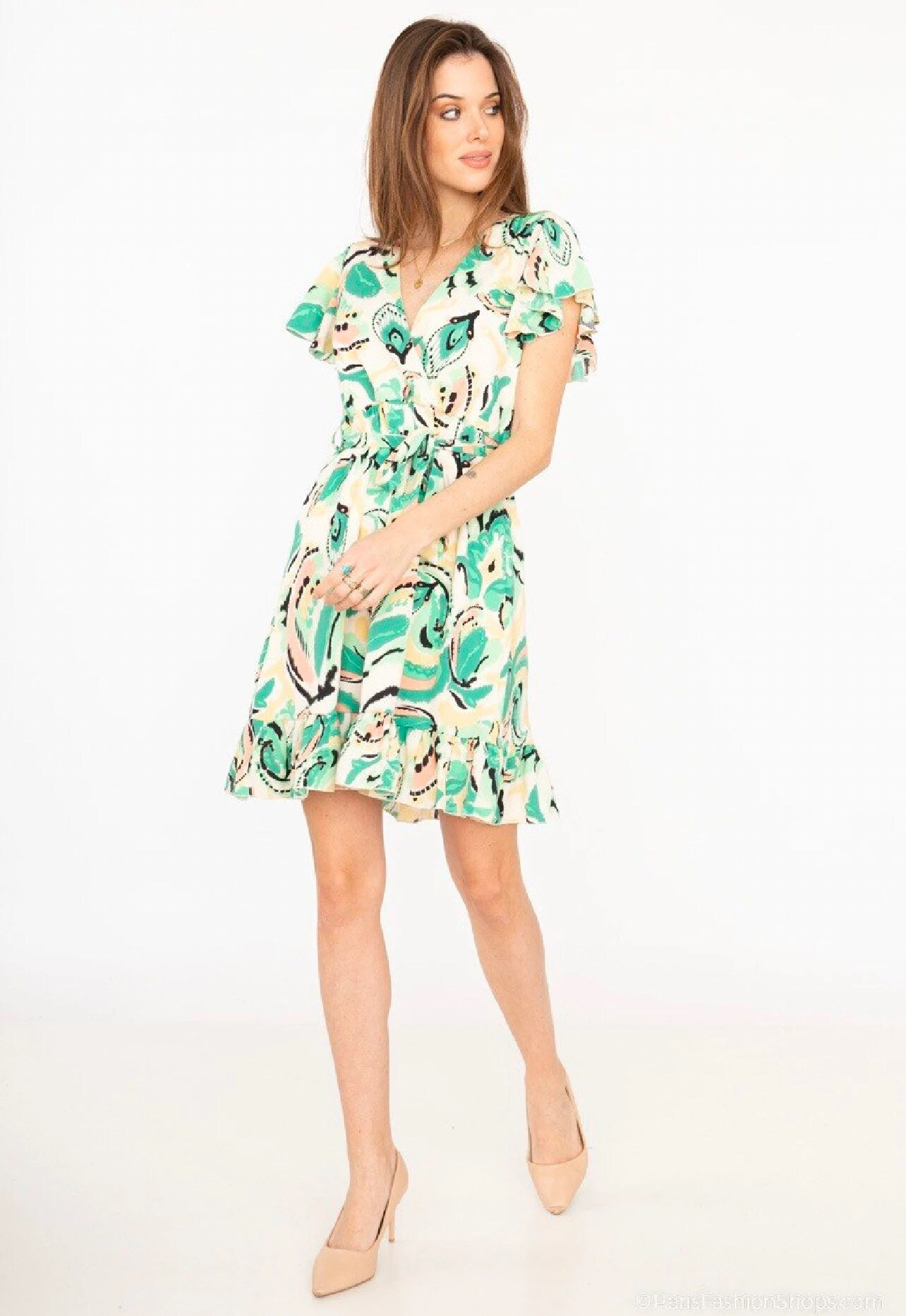 Großhändler Lilie Rose - Kurzes Kleid mit Print