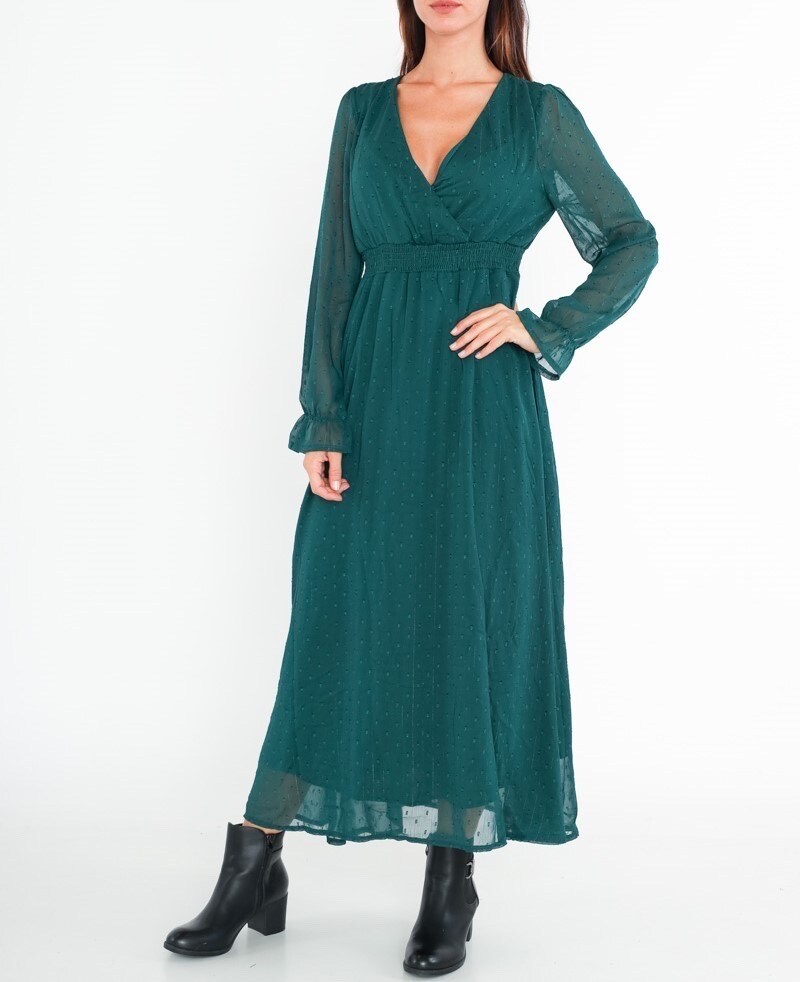 Grossiste Lilie Rose - robe longue en uni cachecoeur
