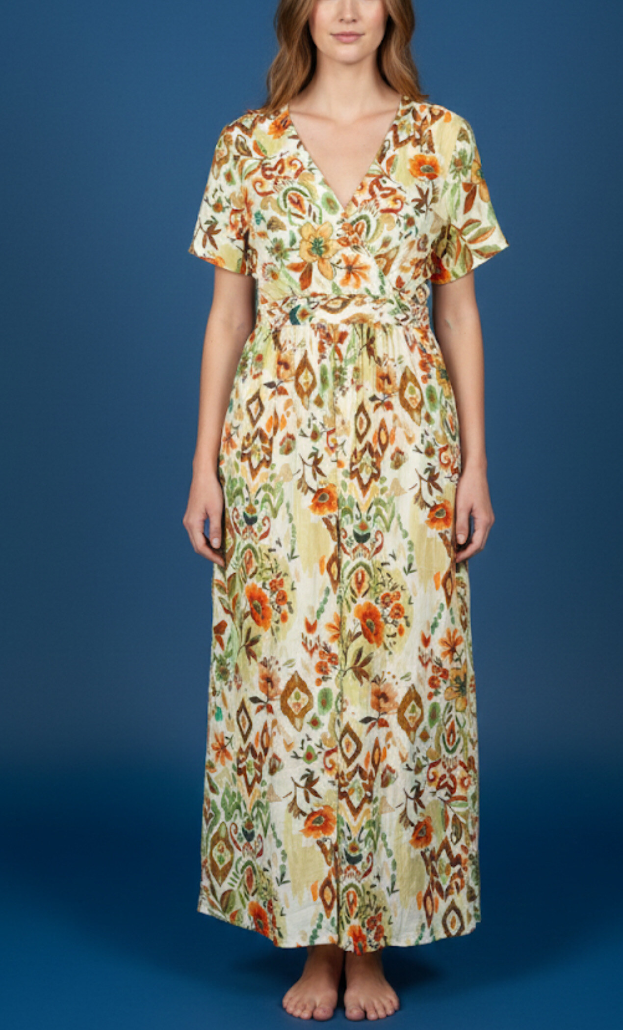 Women's long cotton-polyester dresses, perfect for spring-summer 2026, lightweight and breathable, imported from China.