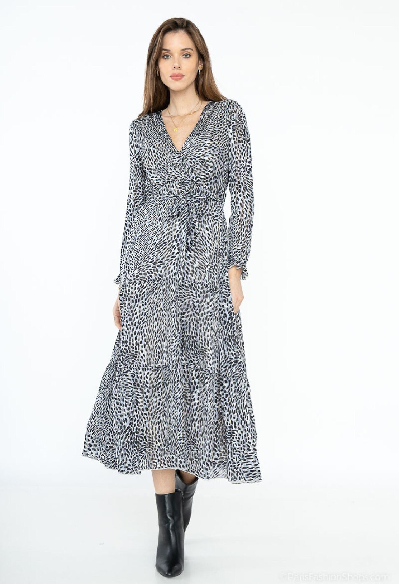 Großhändler Lilie Rose - Bedrucktes Midikleid
