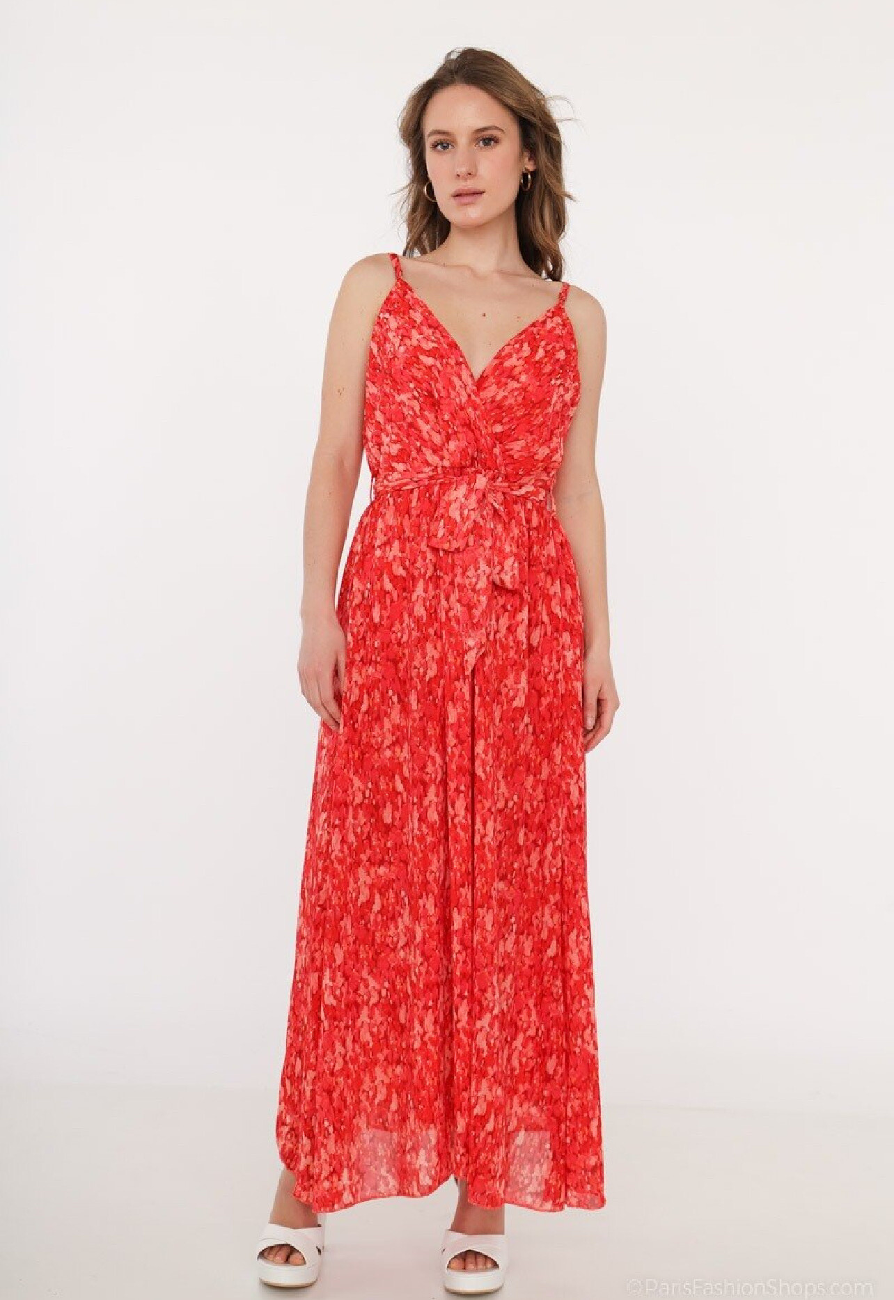 Grossista Lilie Rose - Abito lungo con spalline stampate
