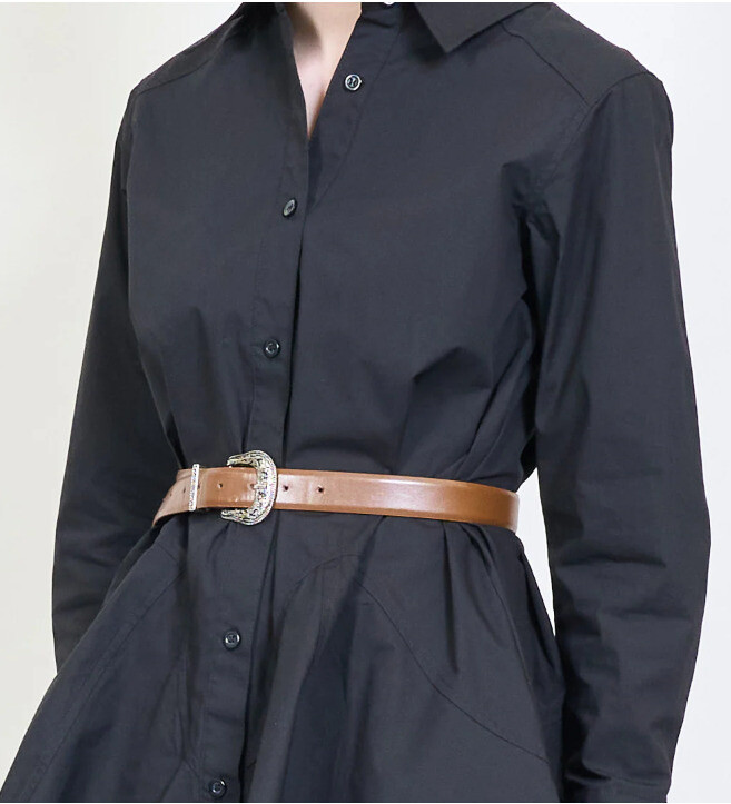 Grossiste LILLA - ROBE CHEMISE AVEC CEINTURE STYLE WESTERN