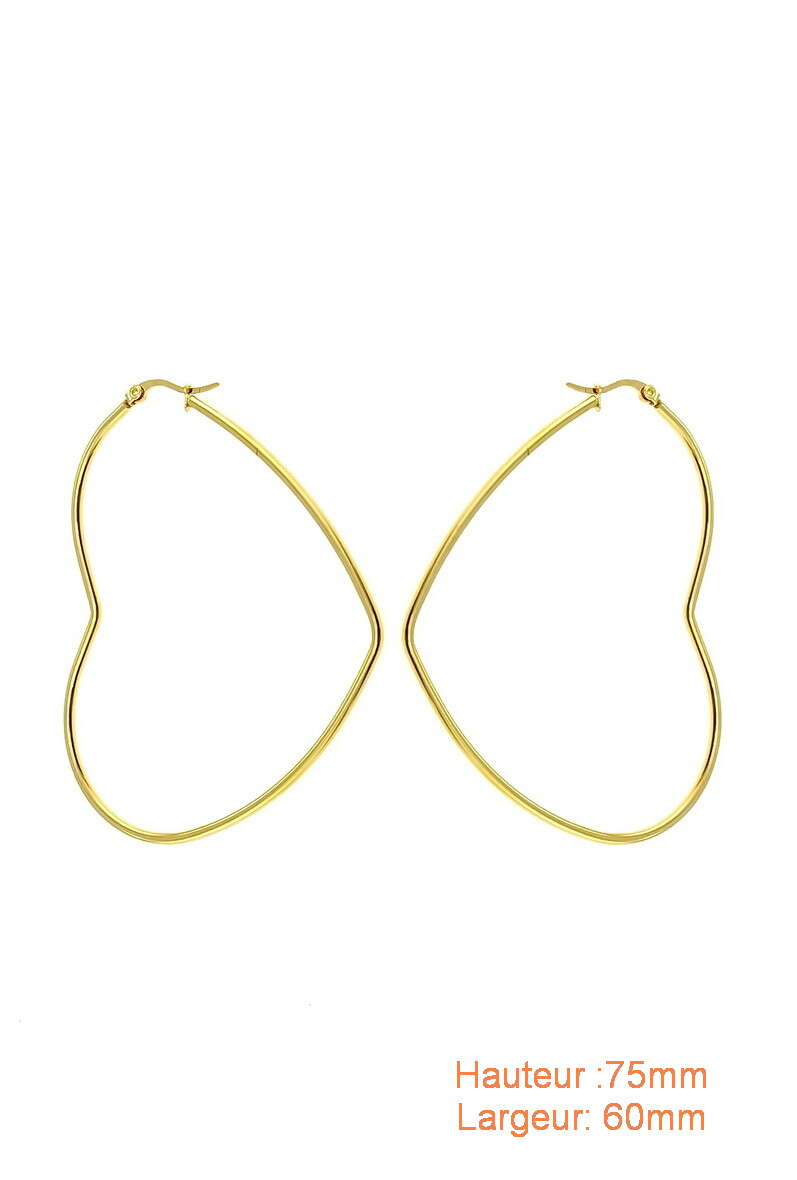 Wholesaler LILY CONTI-L&C Bijoux - Hoop earrings-Stainless Steel-heart