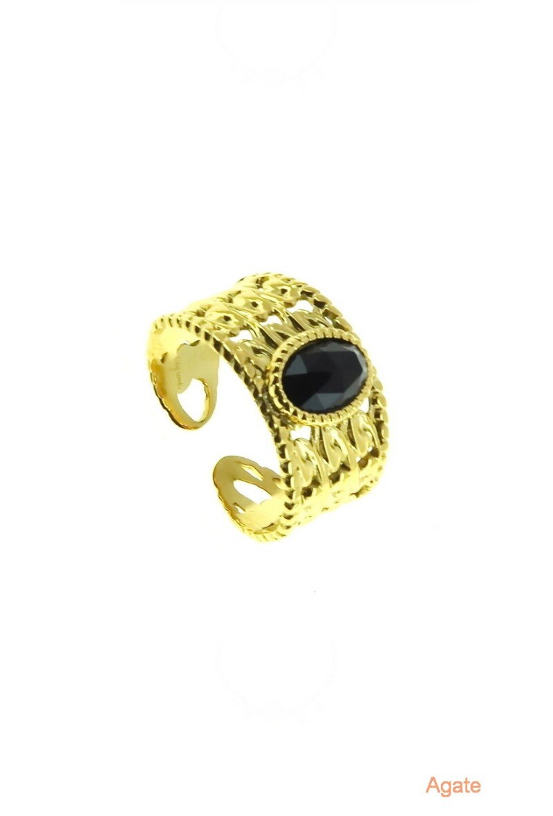 Wholesaler LILY CONTI - Ring-Adjustable-Stainless Steel-stone