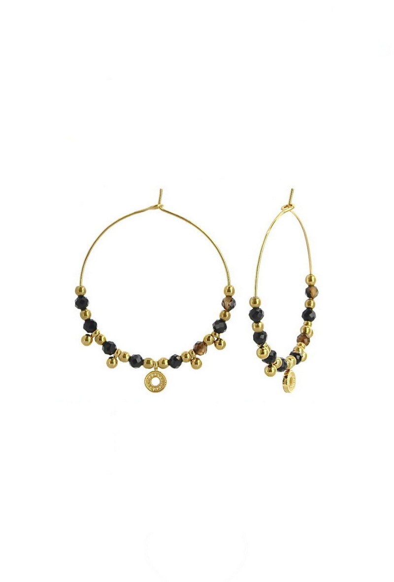 Grossiste LILY CONTI - Boucles d'Oreilles Créoles Acier-Pierres