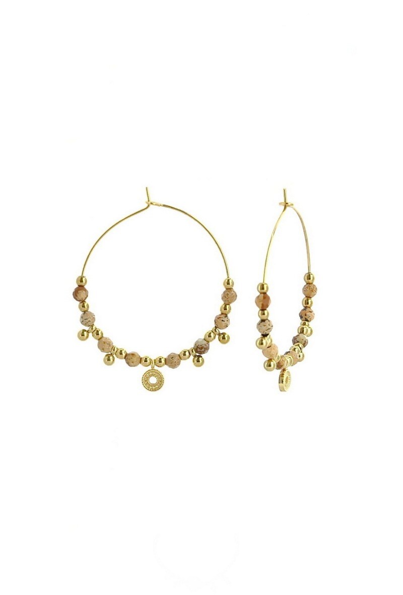 Grossiste LILY CONTI - Boucles d'Oreilles Créoles Acier-Pierres
