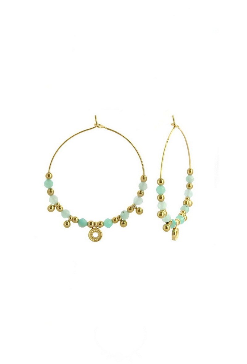 Grossiste LILY CONTI - Boucles d'Oreilles Créoles Acier-Pierres