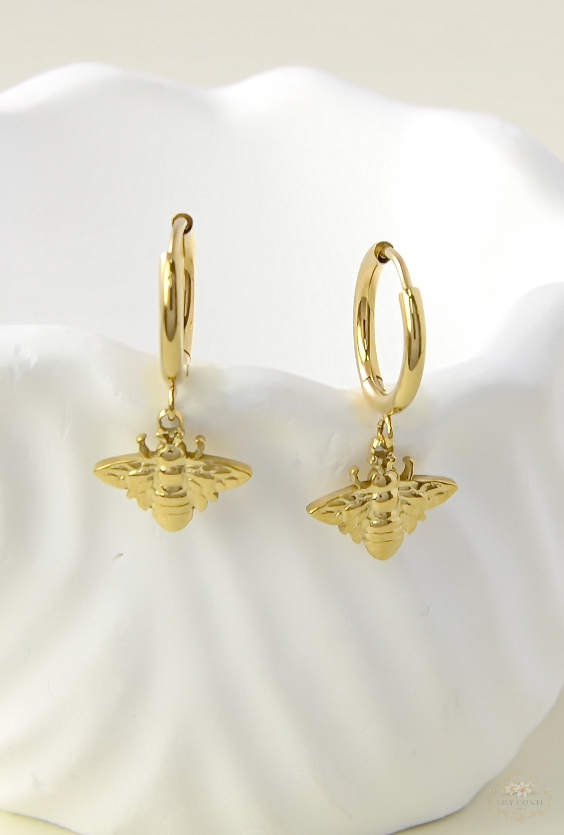 Orecchini pendenti con zirconi in vari colori placcati oro giallo 18k