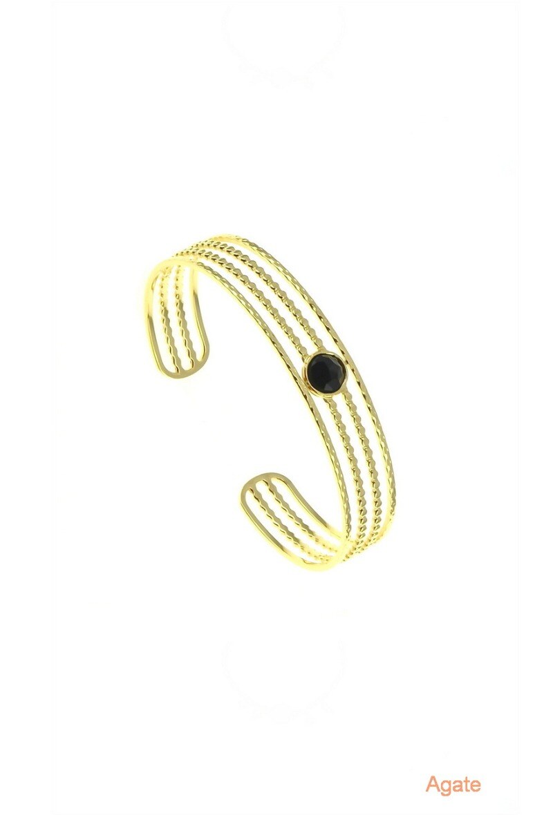 Grossiste LILY CONTI - Bracelet jonc Acier Pierre