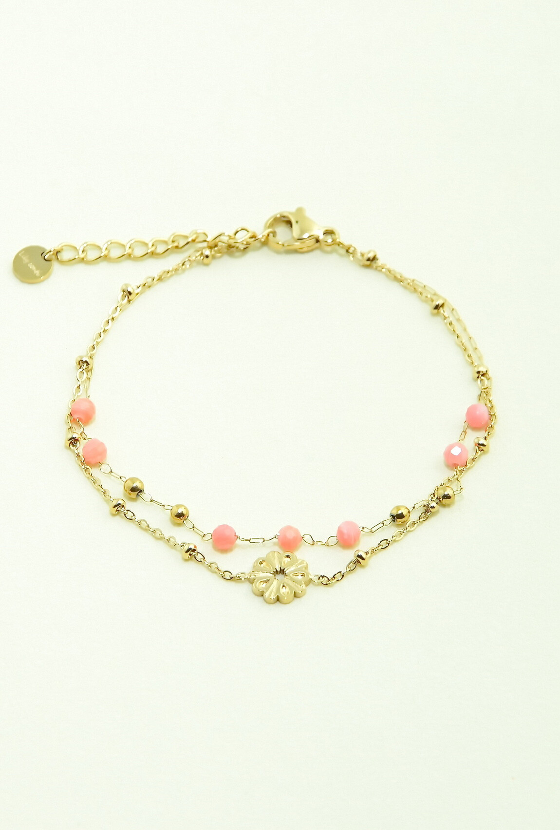 Grossista LILY CONTI - Bracciale in acciaio inossidabile a 2 file, pietre naturali