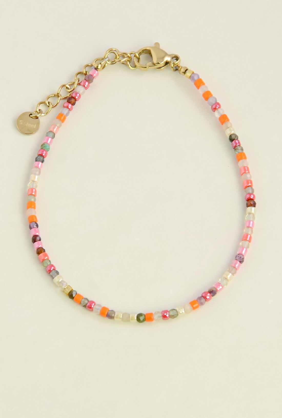 Wholesaler LILY CONTI - Gold-plated stainless steel bracelet with seed beads