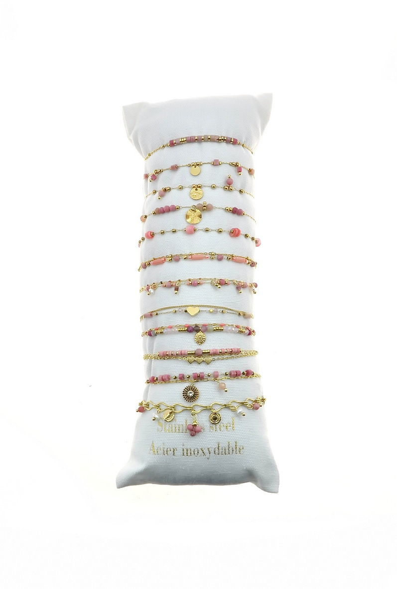 Grossiste LILY CONTI - Ensemble de bracelets-Acier-pierres.