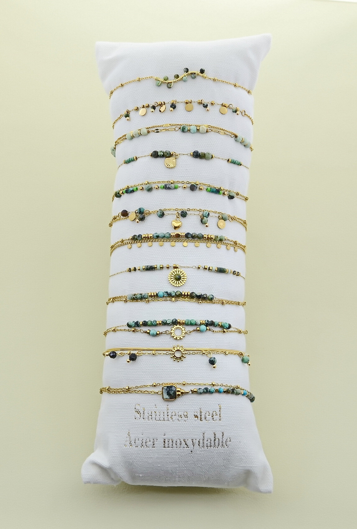 Mayorista LILY CONTI - Conjunto de 12 pulseras de acero inoxidable