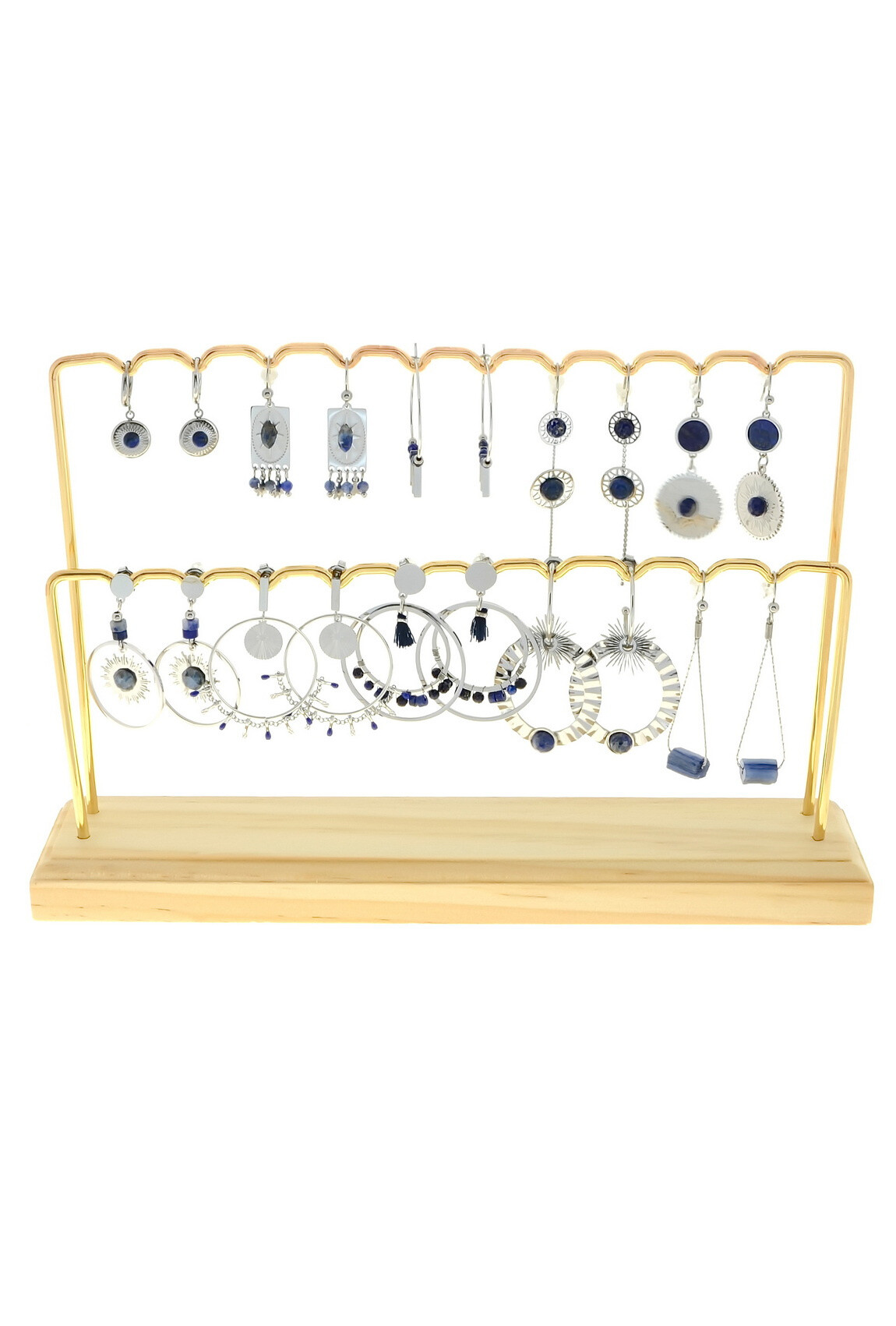 Grossiste LILY CONTI - Lot de 10 Boucles d'oreilles-Acier Inoxydable-"Avec Présentoir"