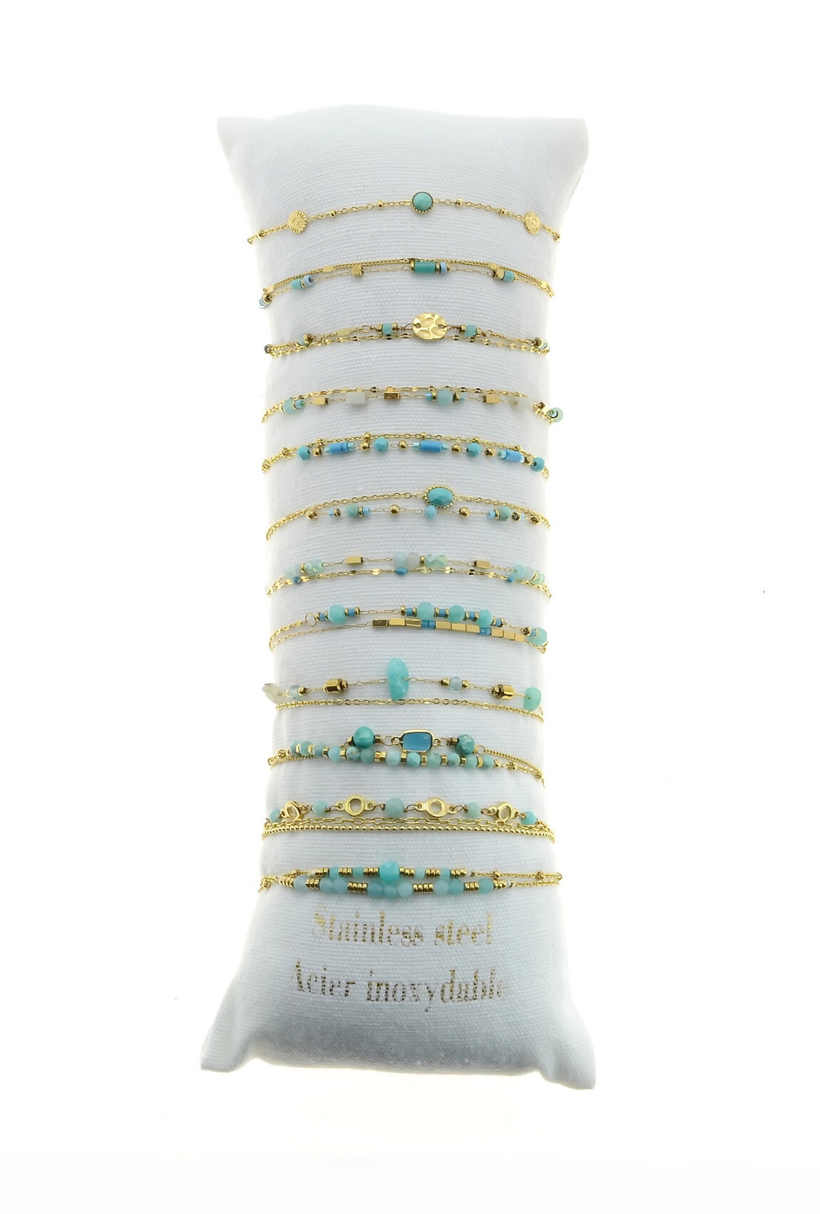 Grossiste LILY CONTI - Lot de 12 bracelets-Acier inoxydable