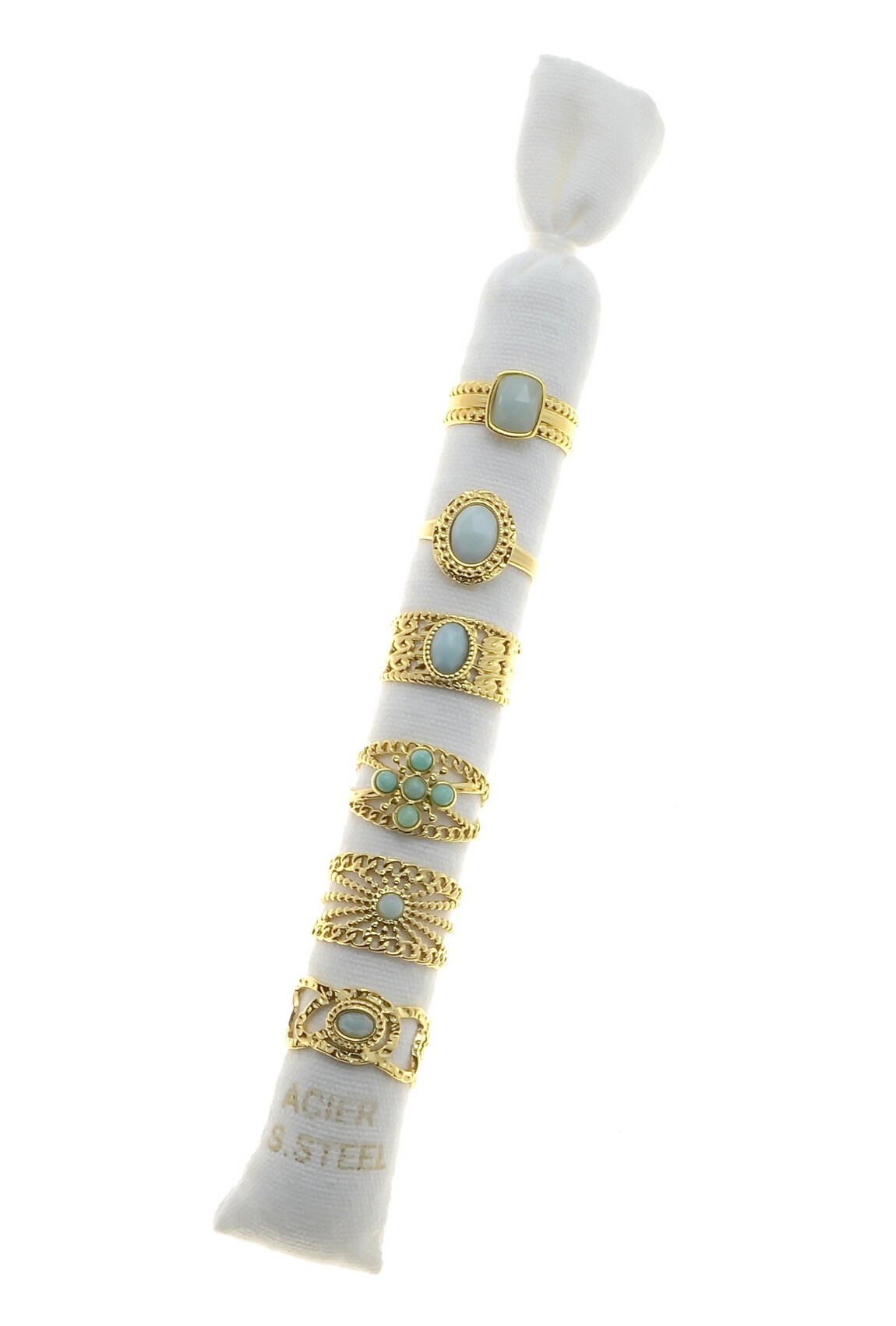Mayorista LILY CONTI - Conjunto de 6 anillos ajustables de acero inoxidable