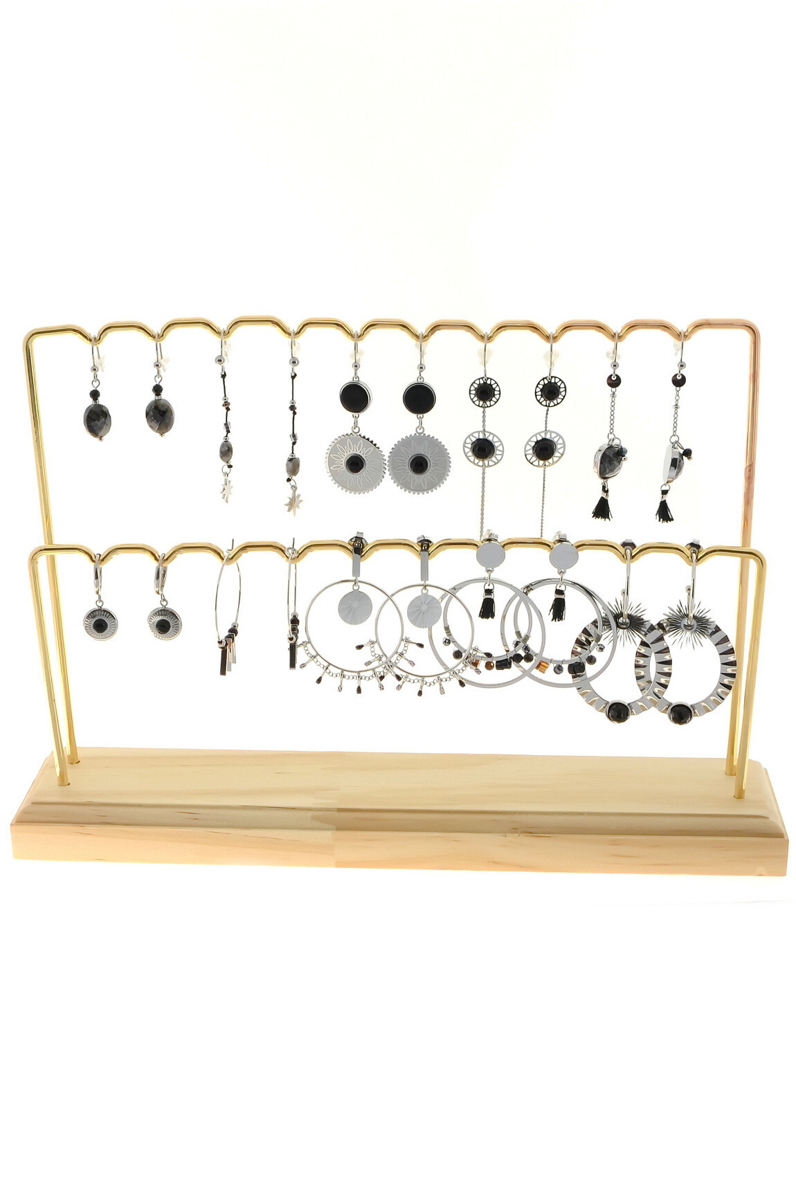 Grossiste LILY CONTI - Lot de 10 Boucles d'oreilles-Acier Inoxydable-"Avec Présentoir"